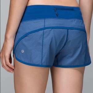 LULULEMON SPEED SHORT RUGGED BLUE DIAMOND DOT Size 4